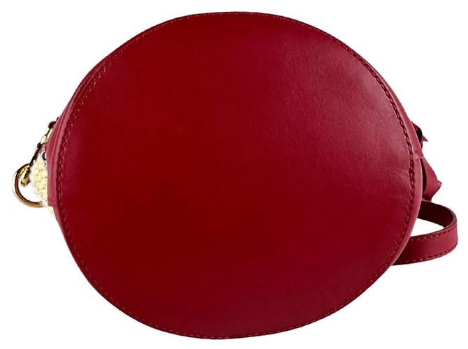 Borsa Miu Miu in rafia e pelle rossa Rosso - vista 4
