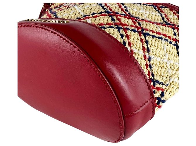 Borsa Miu Miu in rafia e pelle rossa Rosso - vista 8