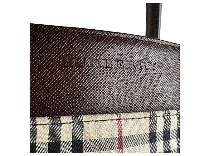 Borsa Burberry in nylon, tela e pelle Marrone Beige - vista 11