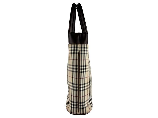 Borsa Burberry in nylon, tela e pelle Marrone Beige - vista 2