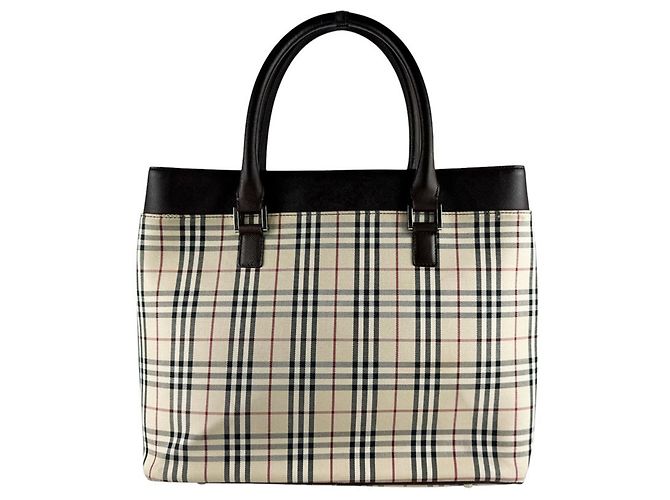 Borsa Burberry in nylon, tela e pelle Marrone Beige - vista 3
