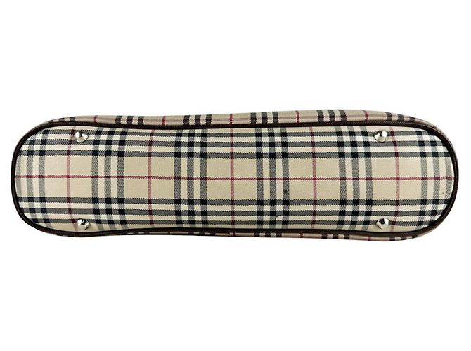 Borsa Burberry in nylon, tela e pelle Marrone Beige - vista 4