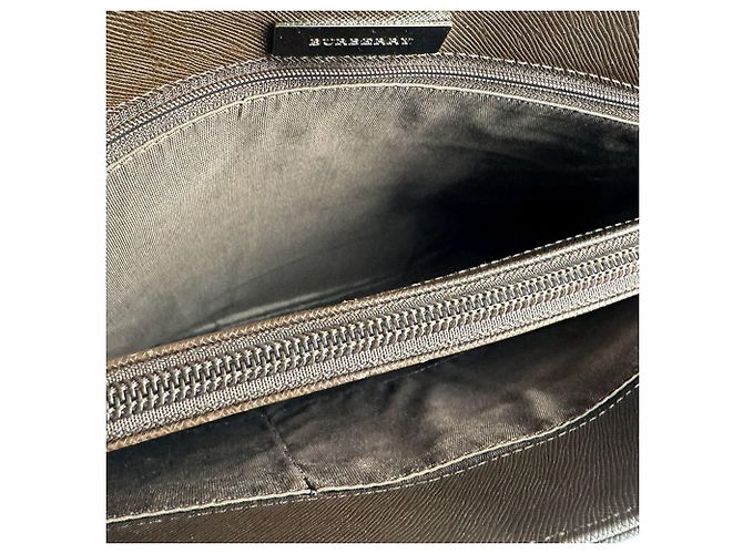 Borsa Burberry in nylon, tela e pelle Marrone Beige - vista 5