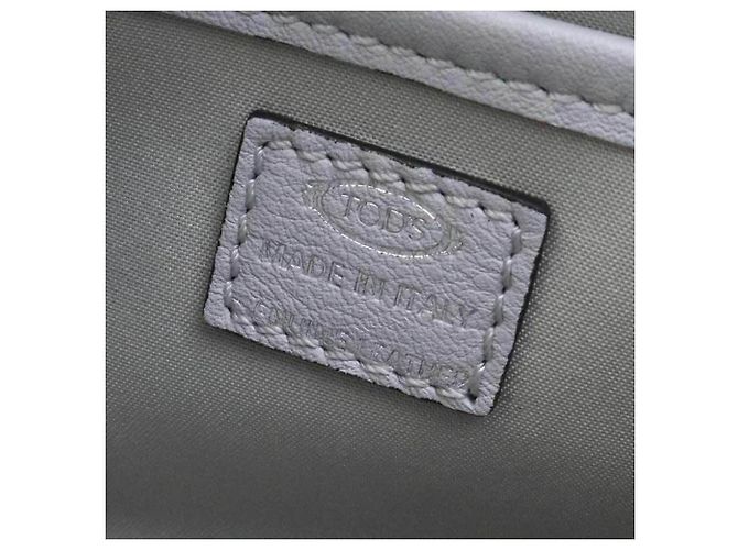 Borsa a tracolla Tod's in pelle grigio chiaro e giallo - vista 14