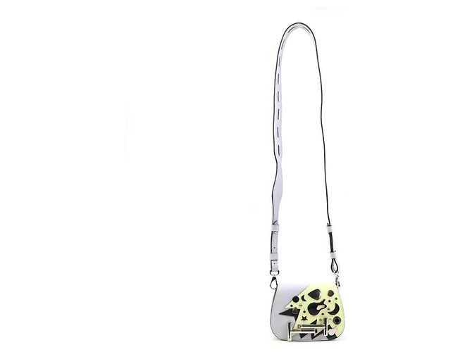 Borsa a tracolla Tod's in pelle grigio chiaro e giallo - vista 15