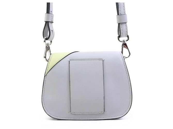 Borsa a tracolla Tod's in pelle grigio chiaro e giallo - vista 3
