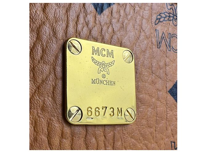 Bolsa de ombro em couro MCM Marrom Preto - vista 11