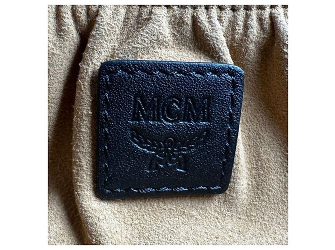 Bolsa de ombro em couro MCM Marrom Preto - vista 13