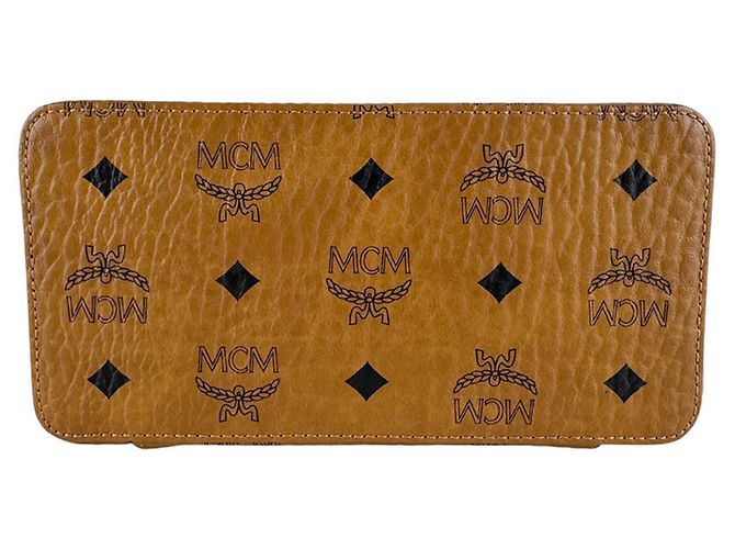Bolsa de ombro em couro MCM Marrom Preto - vista 4