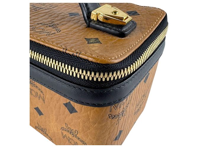 Bolsa de ombro em couro MCM Marrom Preto - vista 5