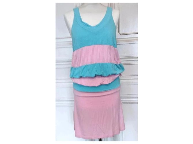 American Retro Vestido Cancán a Rayas Rosa y Azul - vista 11