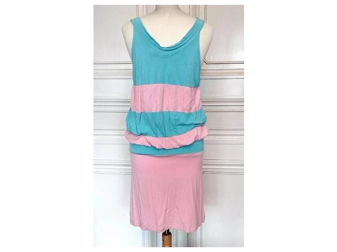American Retro Vestido Cancán a Rayas Rosa y Azul - vista 13