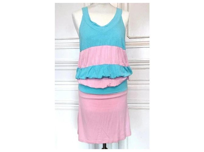 American Retro Vestido Cancán a Rayas Rosa y Azul - vista 17