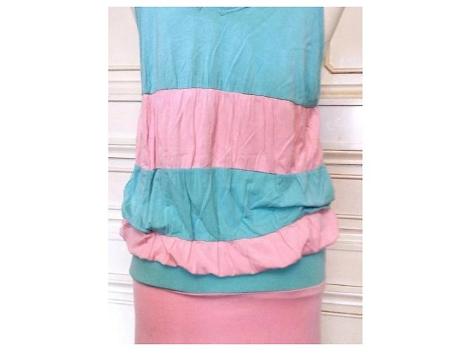 American Retro Vestido Cancán a Rayas Rosa y Azul - vista 18