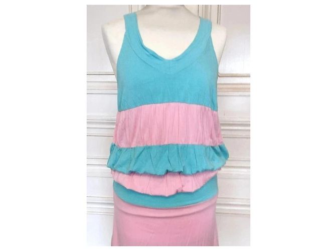 American Retro Vestido Cancán a Rayas Rosa y Azul - vista 3