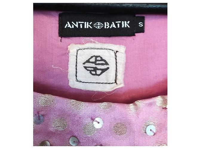 Antik Batik Vestido de Seda Dotties Mutine com Bolinhas Roxo - vista 10