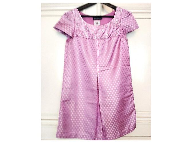 Antik Batik Vestido de Seda Dotties Mutine com Bolinhas Roxo - vista 4