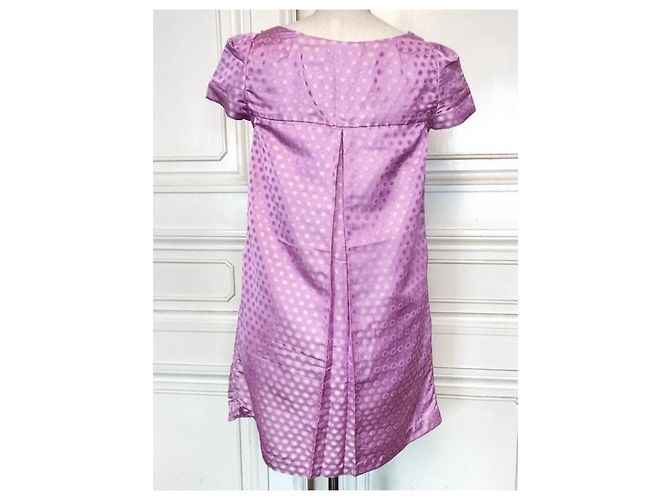 Antik Batik Vestido de Seda Dotties Mutine com Bolinhas Roxo - vista 6