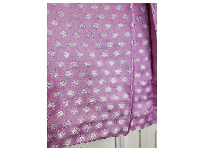 Antik Batik Vestido de Seda Dotties Mutine com Bolinhas Roxo - vista 8