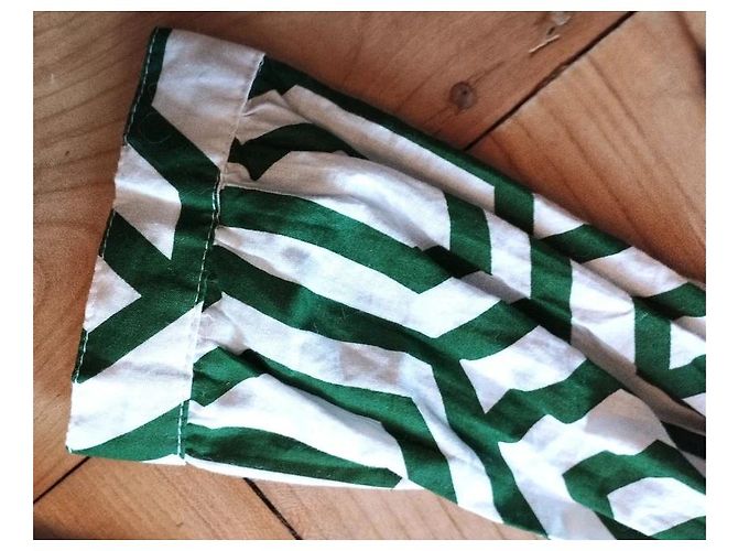 Alain Manoukian Vestido Longo Manoukian Folk em Algodão Estampado Branco Verde - vista 11