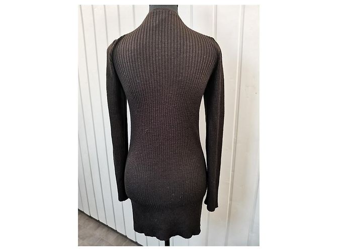 Autre Marque Angelo Marani Strickkleid Tunika Merinowolle Braun - Ansicht 2