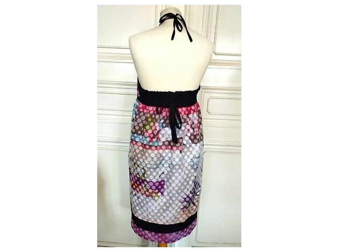 Autre Marque Anatopik Vestido Odalisque de Algodón Castaño Negro Rosa Blanco Azul Gris Púrpura - vista 3