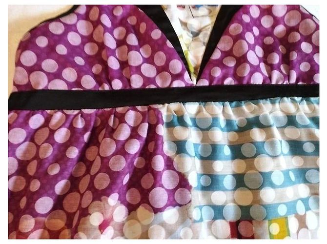 Autre Marque Anatopik Vestido Odalisque de Algodón Castaño Negro Rosa Blanco Azul Gris Púrpura - vista 9