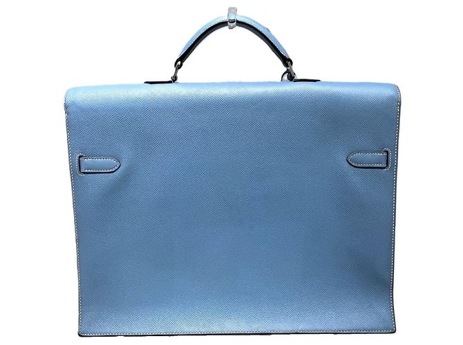 Hermès Borsa Business Hermes Kelly Depeches 38 Blu - vista 2