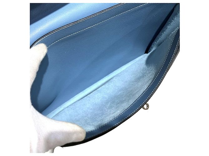 Hermès Borsa Business Hermes Kelly Depeches 38 Blu - vista 7