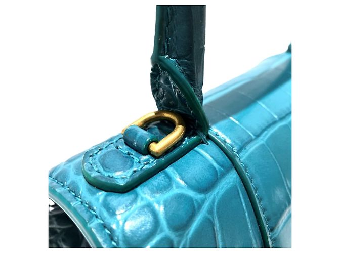 Borsa Balenciaga Hourglass XS Turchese - vista 8