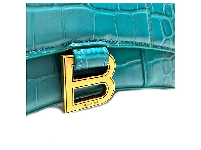 Borsa Balenciaga Hourglass XS Turchese - vista 9