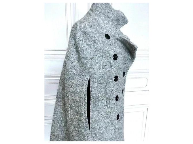 Rene Derhy Rainette Wool Cape Coat Grey - view 3