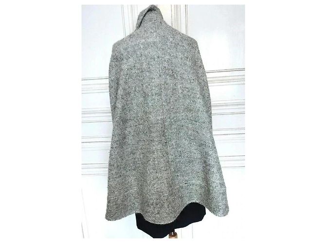Rene Derhy Rainette Wool Cape Coat Grey - view 4