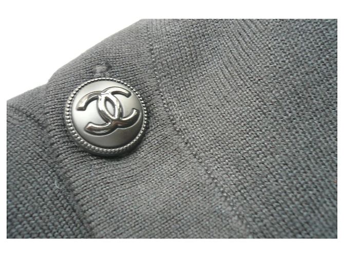 Cardigã longo Chanel Uniform em jersey Preto - vista 9
