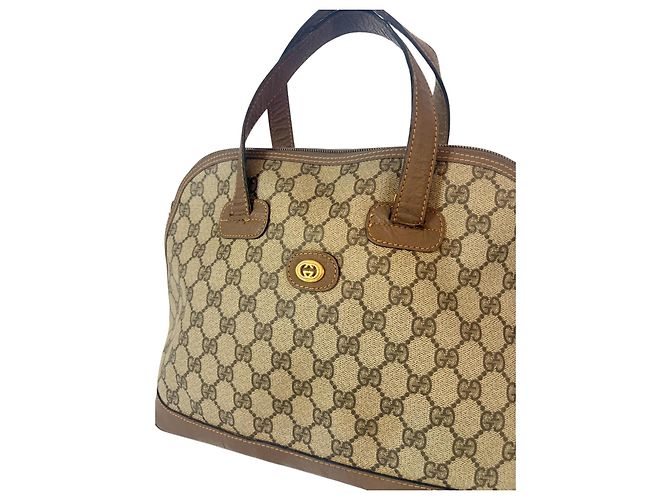 Borsa Tote Gucci GG Monogram Marrone Beige Monogramma - vista 2