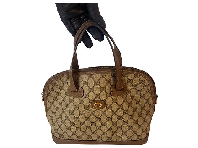 Borsa Tote Gucci GG Monogram Marrone Beige Monogramma - vista 3
