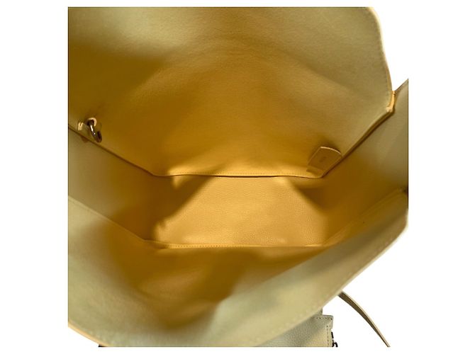 Borsa a tracolla in pelle North-South Balenciaga Giallo - vista 7