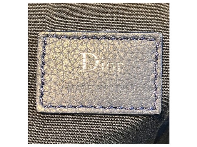 Borsa a tracolla in pelle Christian Dior Atelier Blu navy - vista 4