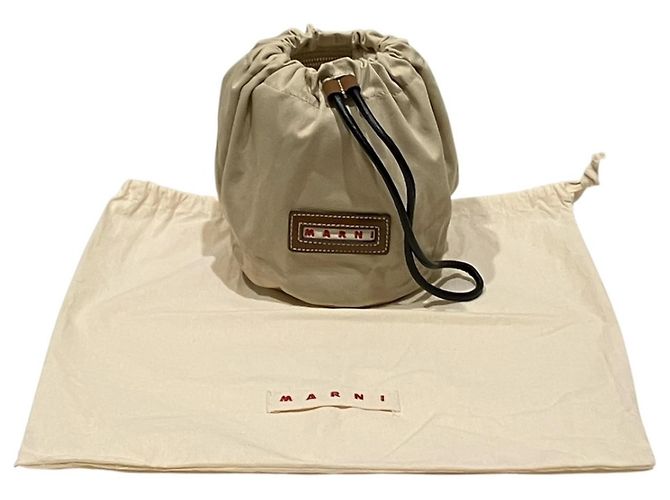 Borsa a secchiello Marni Small Marrone Beige - vista 5