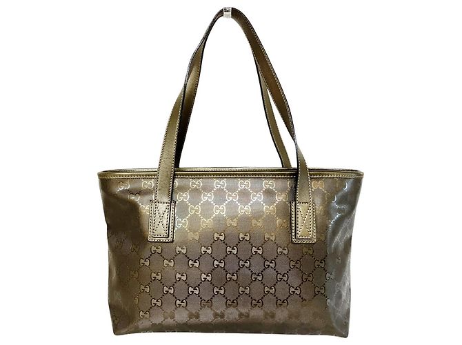 Bolso Tote de piel con estampado GG Gucci Dorado - vista 2