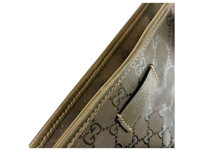 Bolso Tote de piel con estampado GG Gucci Dorado - vista 7