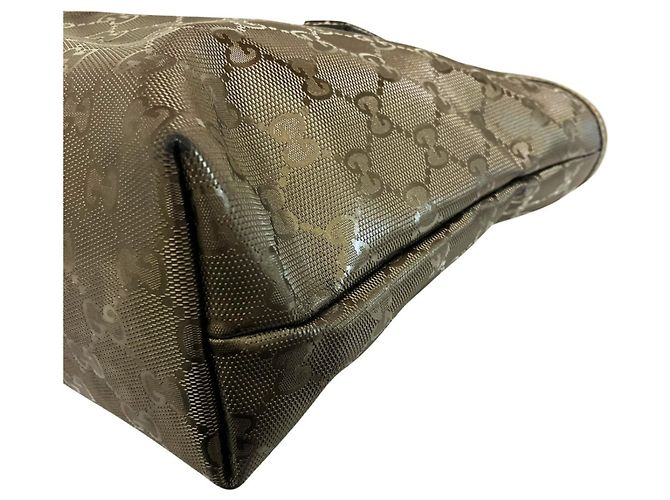 Bolso Tote de piel con estampado GG Gucci Dorado - vista 8
