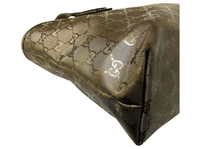 Bolso Tote de piel con estampado GG Gucci Dorado - vista 9