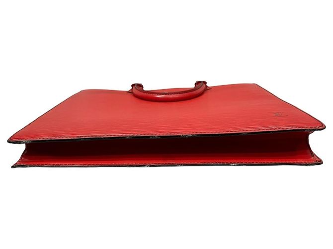 Borsa a mano Louis Vuitton in pelle Epi Rosso - vista 3