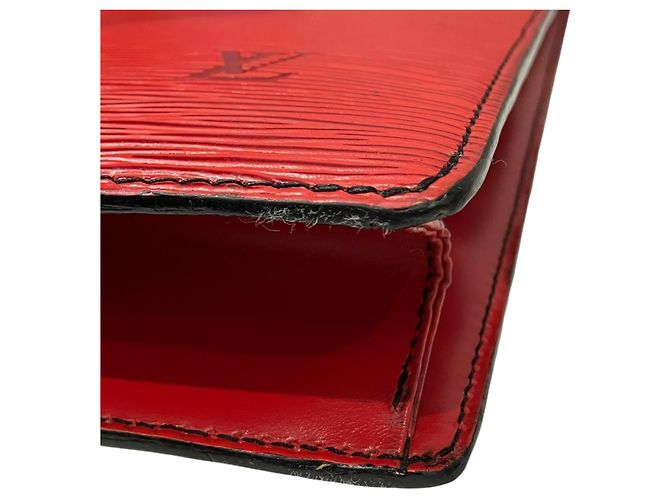 Borsa a mano Louis Vuitton in pelle Epi Rosso - vista 5