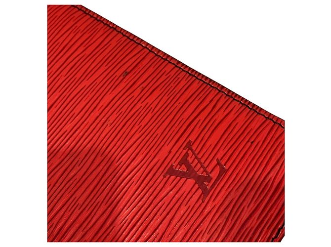 Borsa a mano Louis Vuitton in pelle Epi Rosso - vista 8