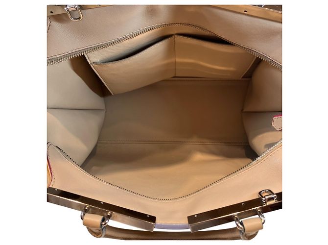 Fendi Trois Jours Lederhandtasche Beige - Ansicht 6