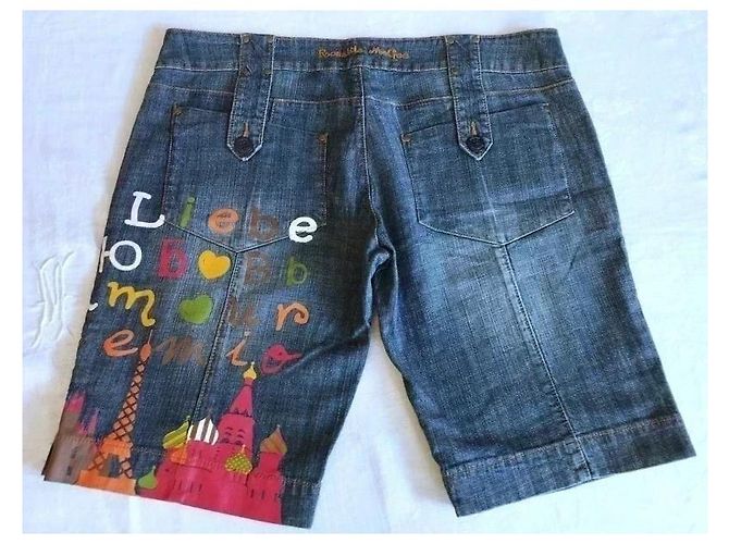 Autre Marque Bermudas de Denim Rosalita Mc Gee Pop Azul Multicor - vista 2