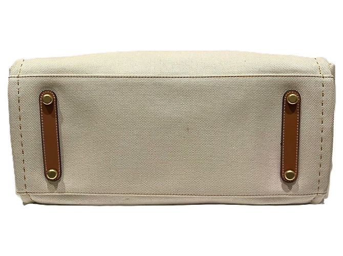 Saco tote Coach bege de couro e lona - vista 3