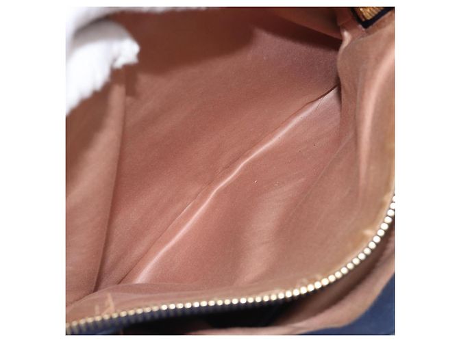Borsa Miu Miu Vittero Dino Leather Blue Gold Auth 204405 D'oro - vista 26